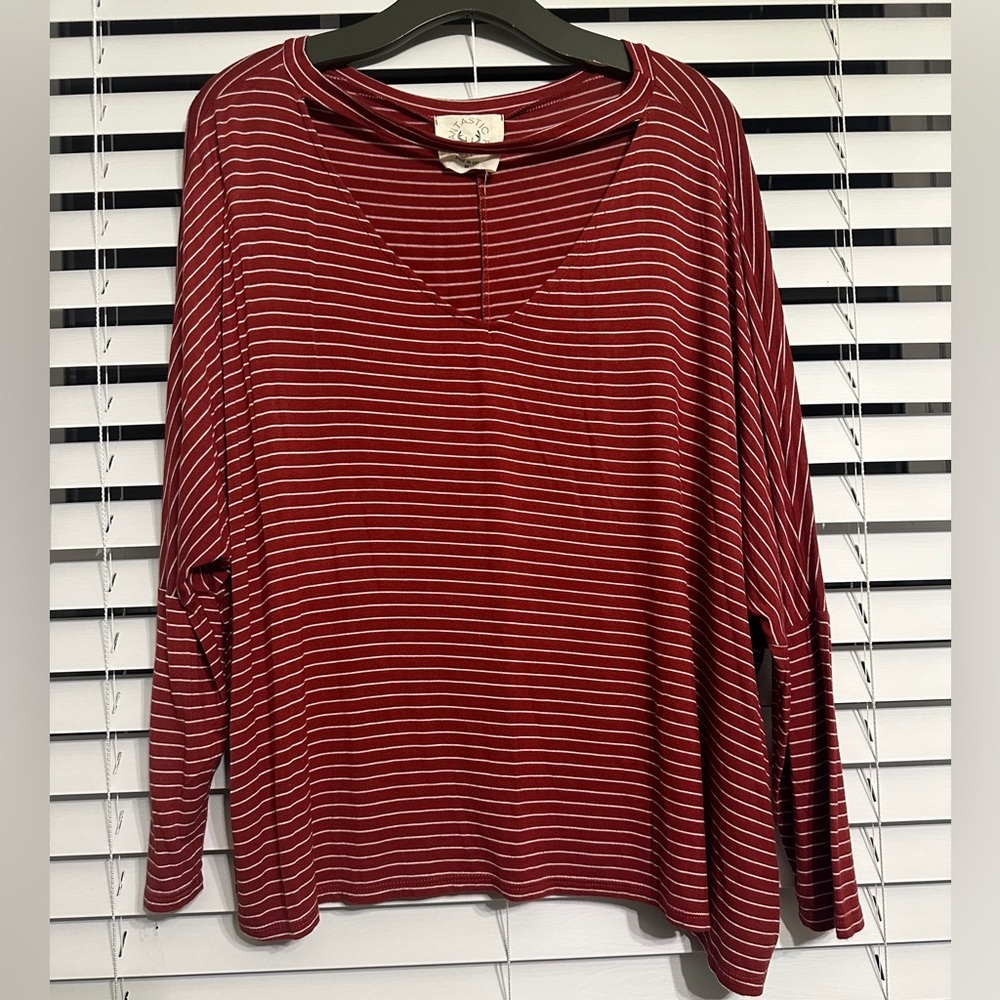#8)  Fantastic Fawn Oversize strapped long sleeve shirt Size Medium